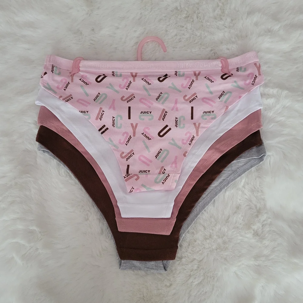 🩷9JUICY COUTURE BRAND NEW 5-PACK COTTON SPANDEX PANTIES SIZE M